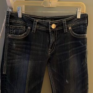 Vintage distressed boot cut Silver jeans